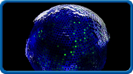 Globo pontilhado com representações celulares