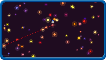 Representação de uma galáxia onde as estrelas são pontos coloridos